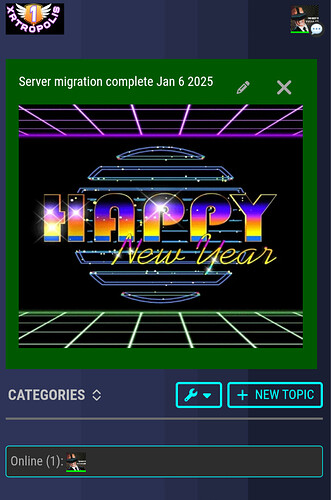 Image: The image displays a "Happy New Year" neon sign with the announcement of a server migration date for XRtropolis. (Captioned by AI) (859×1294 185 KB)