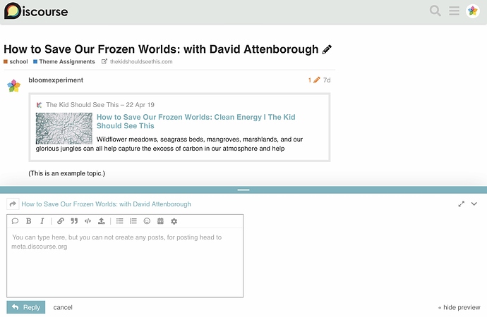 Image: Screenshot of Arctic Sunrise theme on Discourse (2224×1452 272 KB)