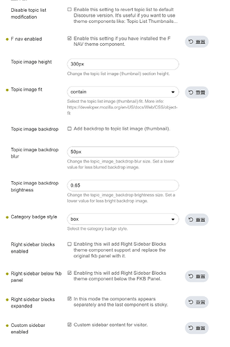 Image: The image shows a settings interface for configuring a website theme, including options for enabling setting revisions and various customization features like topic image height, background blur, and sidebar display styles. (由 AI 生成标题) (1006×1516 114 KB)
