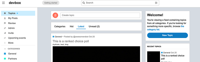 Image: The image depicts the homepage of a web forum called DevBox, featuring a prominent search bar, links to various topics, and a welcome message to new users. (Captioned by AI) (1405×442 63.6 KB)
