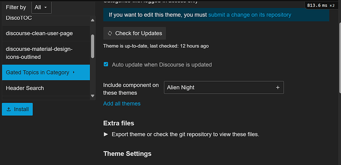 Image: The image is a dark-themed software interface showing details about a theme titled "Alien Night," including last checked update status, auto-update option, and an install button, alongside theme-like file options and additional settings. (Captioned by AI) (1449×704 56.6 KB)